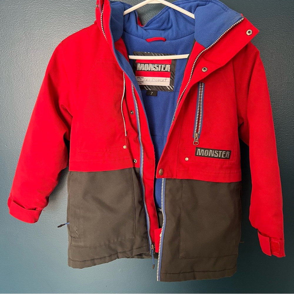 NOT AVAILABLE Kids Monster Snow Jacket Size 7 some flaws